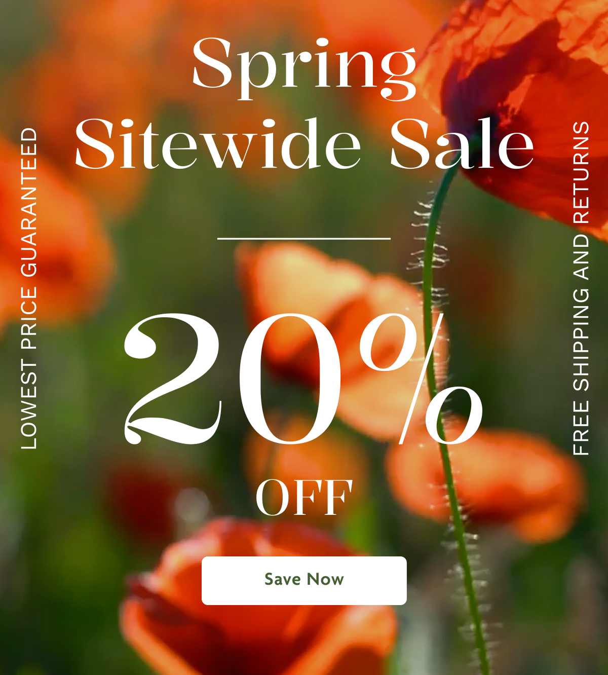 Spring Sidewide Sale 20% OFF | Save Now