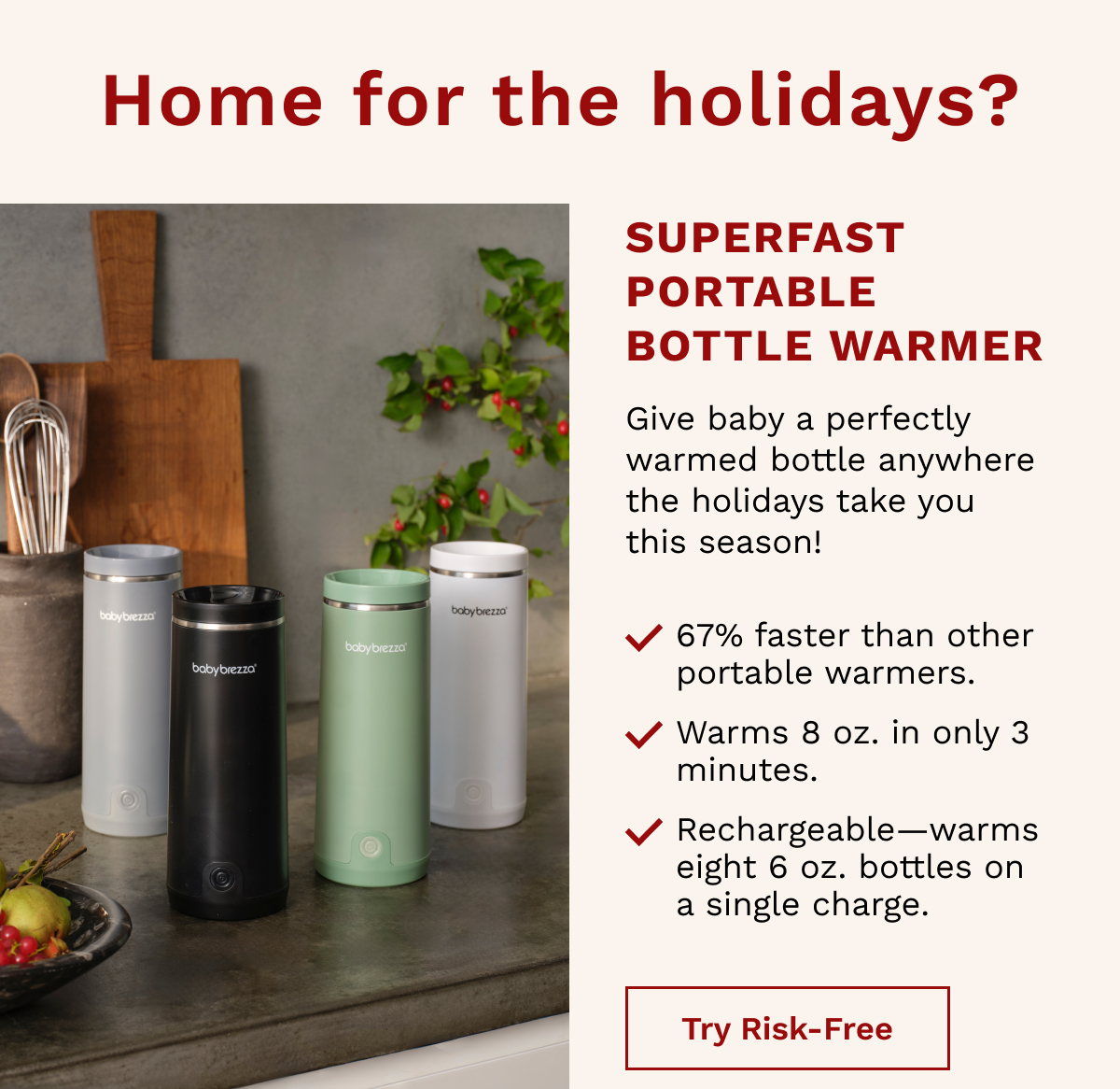Home For The Holidays? Superfast Portable Bottle Warmer | Try Risk-Free