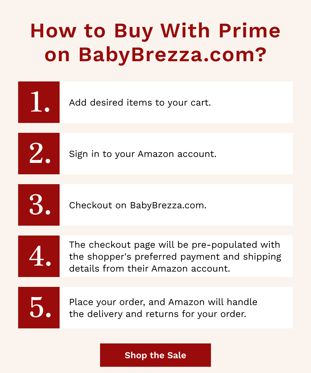 How To Buy With Prime On BabyBrezza.com? | Shop The Sale