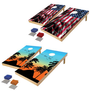 Bring It On Sports Authentic 2’ x 4’ Wood Traditional or Graphic Cornhole Set
