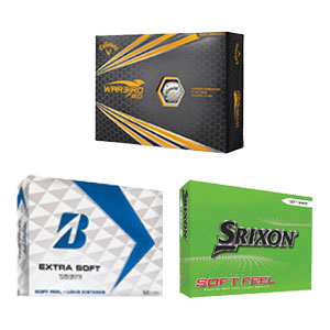 Callaway Warbird, Bridgestone Extra Soft, or Srixon Soft Feel Golf Balls