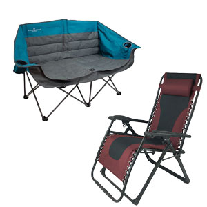 Black Sierra Doublewide Padded Sofa Chair or WFS XL Deluxe Zero Gravity Lounger
