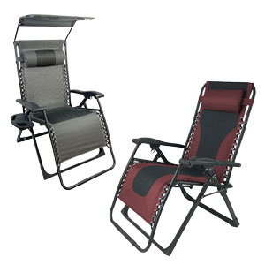 Black Sierra Zero Gravity XL Shade Chair or WFS XL Deluxe Zero Gravity Lounger