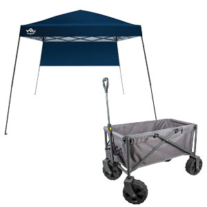 WFS All Terrain Folding Wagon or Yoli 10x10 Easylift 64 Instant Canopy