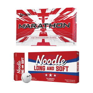 Taylormade Noodle or Srixon Marathon 2 15 Pack Golf Balls