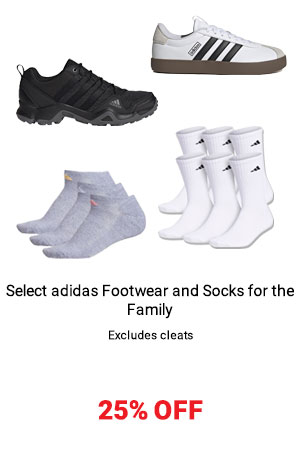 Select adidas Footwear and Socks for the Family — Excludes Cleats