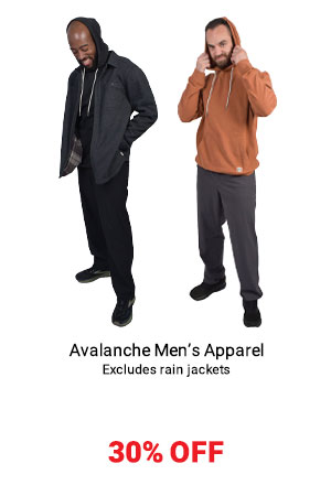Avalanche Men’s Apparel — Excludes Rain Jackets