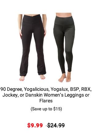 90 Degree, Yogalicious, YogaLux, BSP, RBX, Jockey or Danskin Women’s Leggings or Flares
