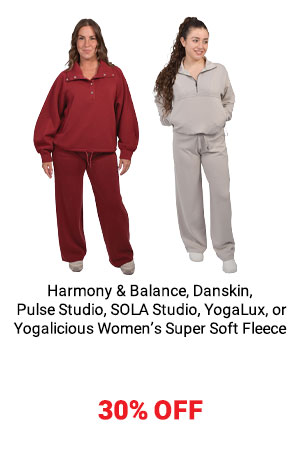 Harmony & Balance, Danskin, Pulse Studio, SOLA Studio, YogaLux or Yogalicious Women’s Super Soft Fleece
