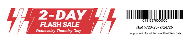 September 23 through 29 Flash Sale checkout barcode
