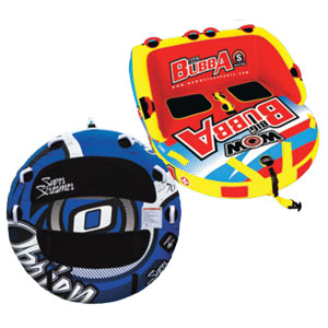 Obrien Super Screamer Deck Tube or Wow Big Bubba Hi-Vis Inflatable Towable Tube