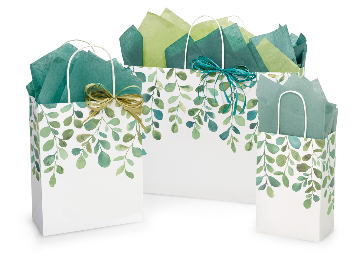 Watercolor Greenery Gift Bags