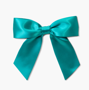 Teal Satin Pre-Tied Bow