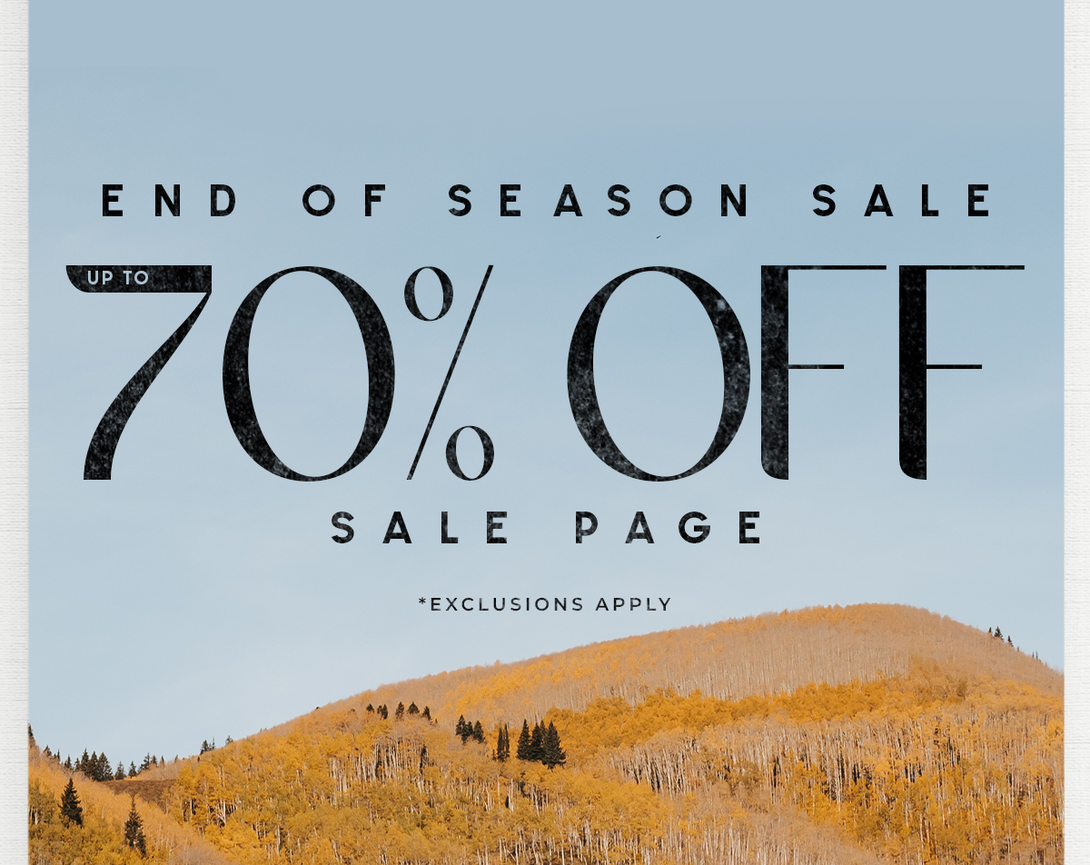 End Of Season Sale 70% Off Sale Page