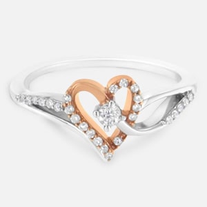 Diamond Two Tone Heart Ring