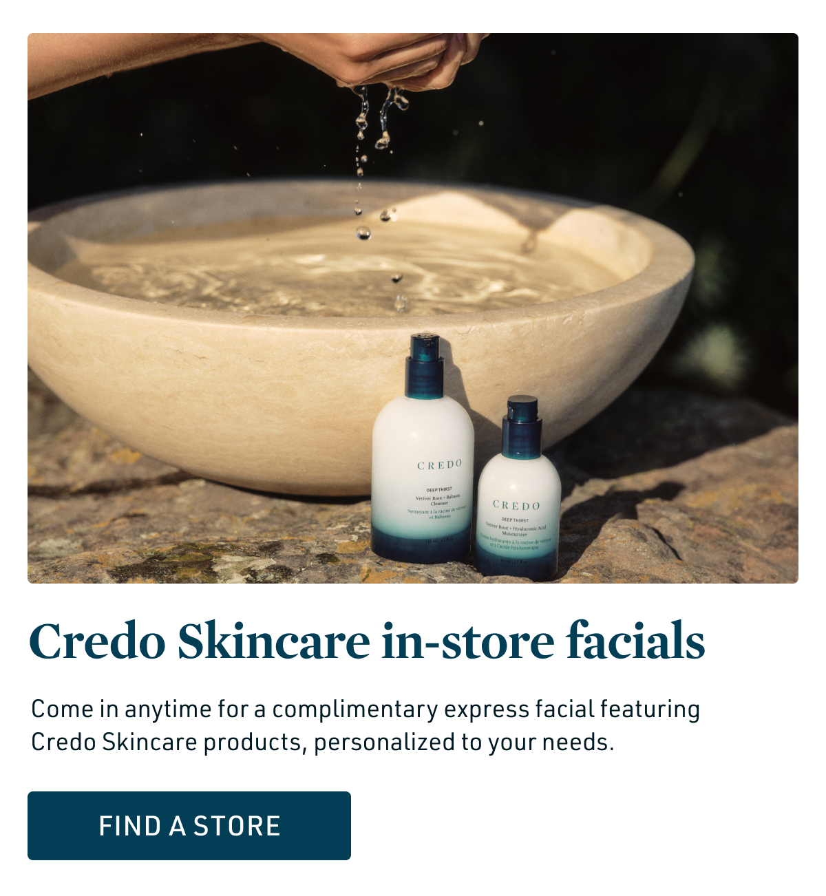 Credo Skincare in-store facials