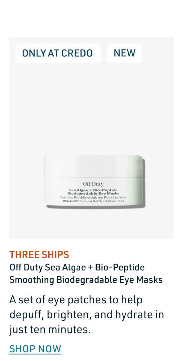 Three Ships Off Duty Sea Algae + Bio-Peptide Smoothing Biodegradable Eye Masks