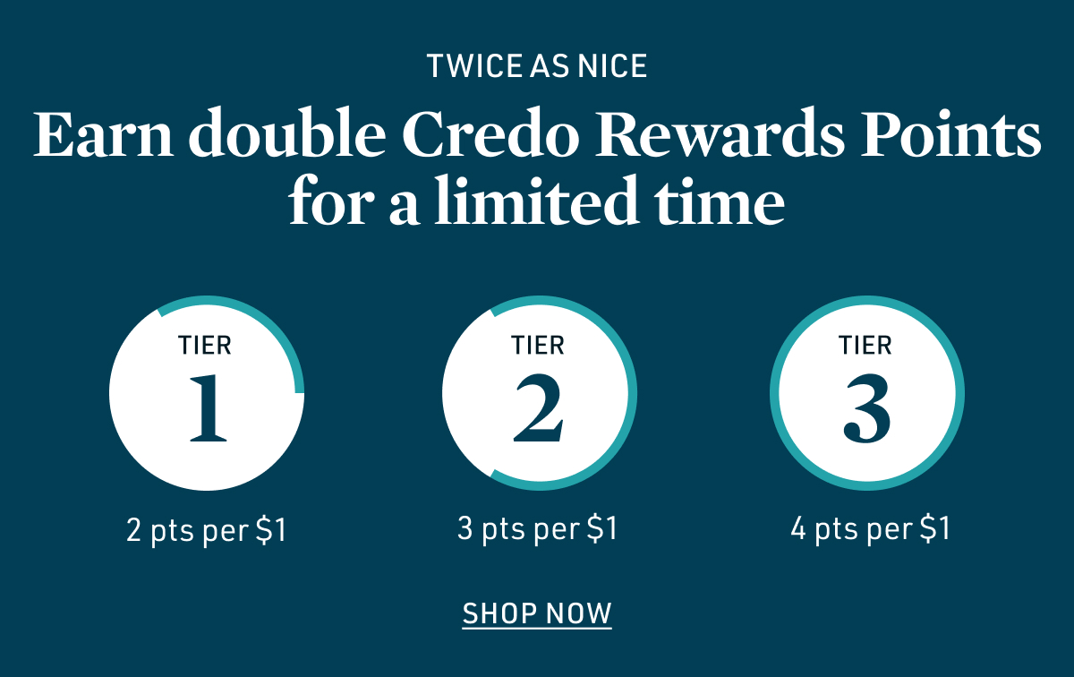 Earn double Credo Rewards Points