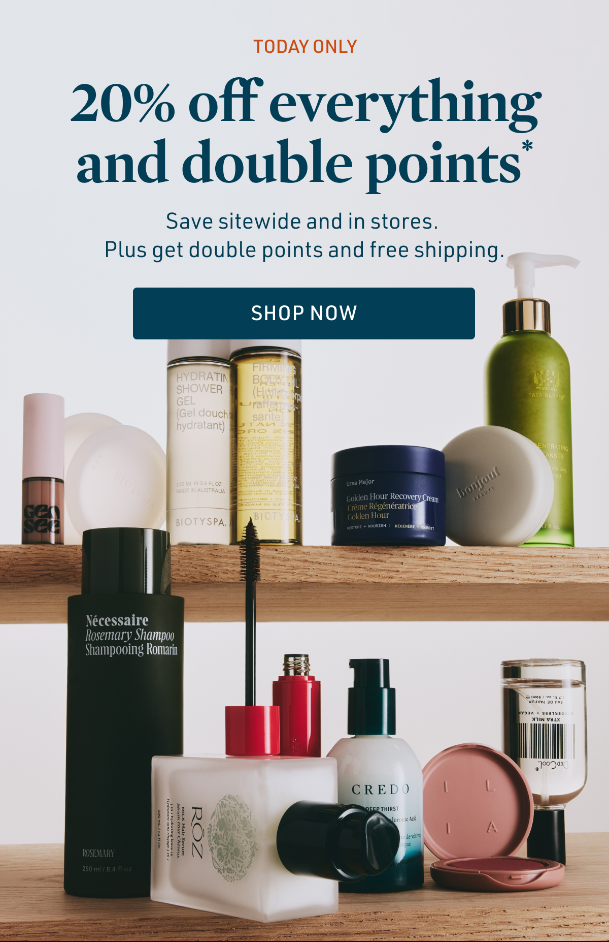 20% off everything and double points
