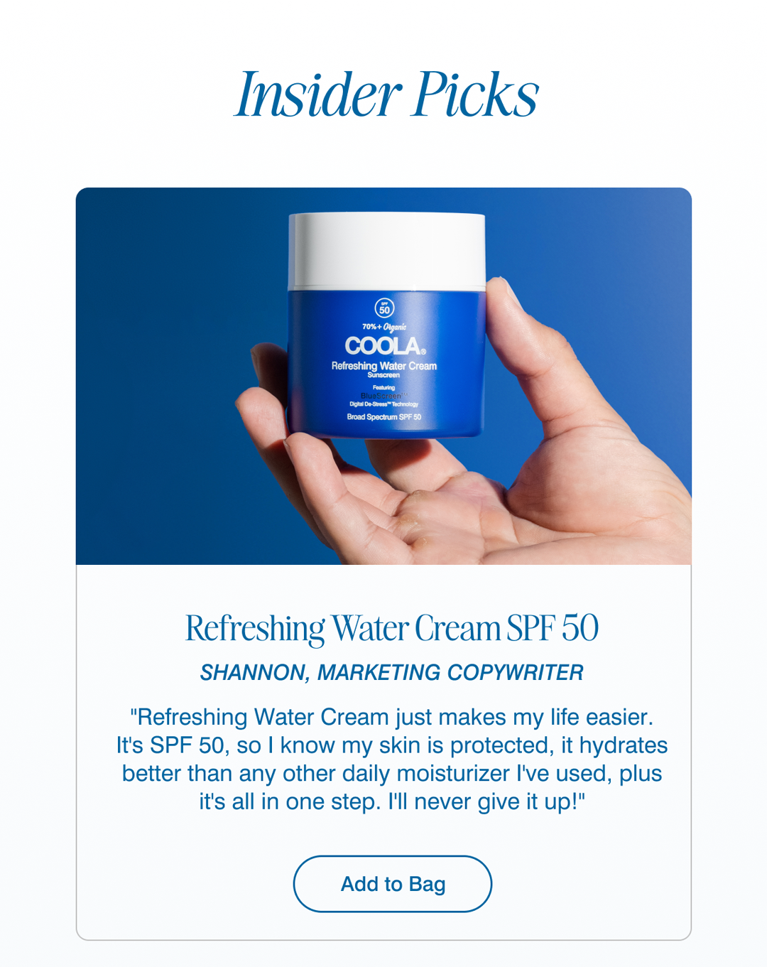 REFRESHING WATER CREAM SPF 50