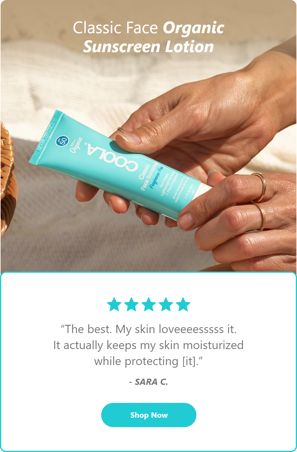 Classic Face Organic Sunscreen Lotion. Shop Now