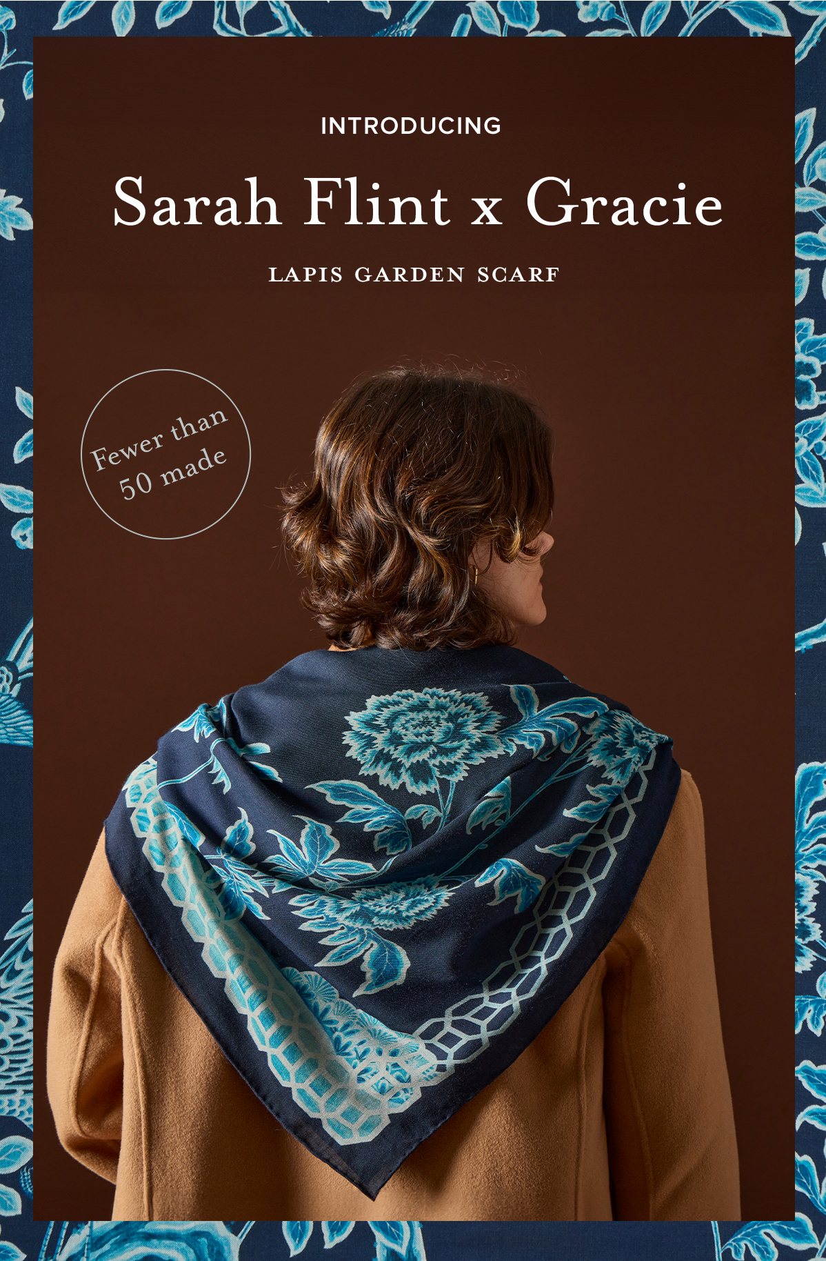 INTRODUCING Sarah Flint x Gracie LAPIS GARDEN SCARF