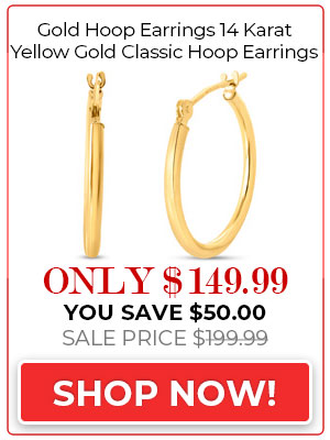 Gold Hoop Earrings 14 Karat Yellow Gold Classic Hoop Earrings, 20MM