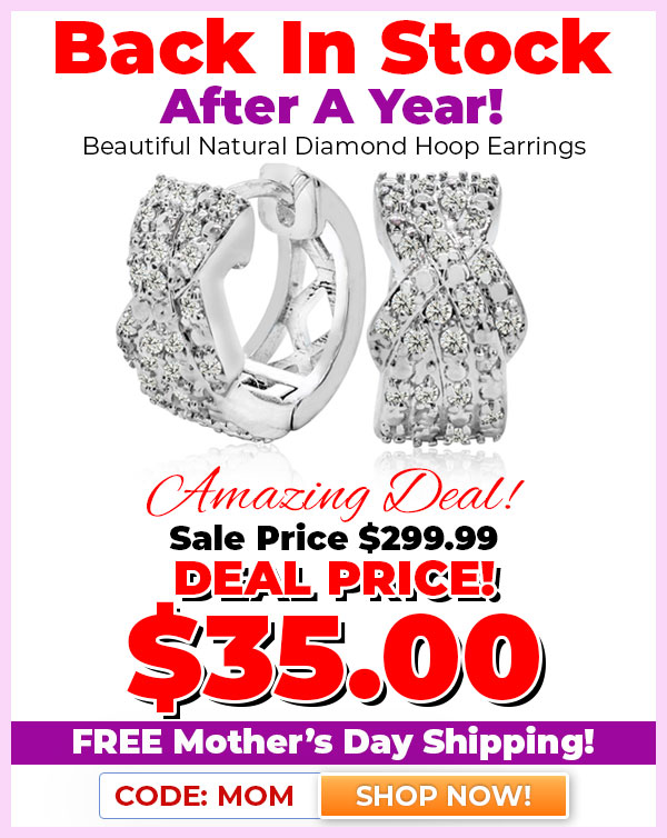 1/2 Carat Diamond Huggie Hoop Earrings, 1/2 Inch