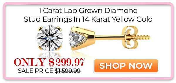 1 Carat Real Diamond Stud Earring In 14K Yellow Gold. Amazing Clarity. Totally Eye Clean SI Clarity. First Time Offer! Lowest Price Anywhere