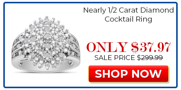 Nearly 1/2 Carat Diamond Cocktail Ring
