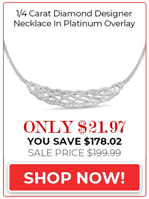 1/4 Carat Diamond Designer Necklace In Platinum Overlay, 18 Inches. Beautiful Necklace! Back In Stock After 1 Year!