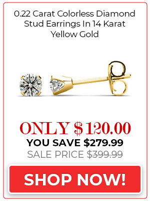 0.22 Carat Colorless Diamond Stud Earrings In 14 Karat Yellow Gold