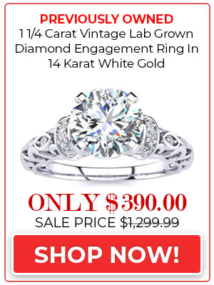 Lab Grown Diamond Engagement Rings 1 1/4 Carat Vintage Lab Grown Diamond Engagement Ring In 14 Karat White Gold