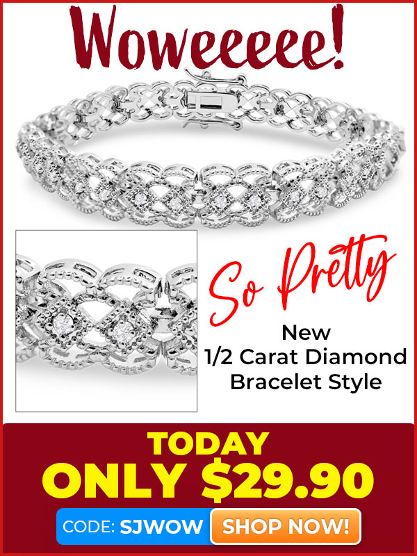 Exclusive Closeout: New 1/2 Carat Diamond Wave Bracelet, 7 Inches