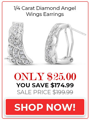1/4 Carat Diamond Angel Wings Earrings. Everyone Loves These Omega-Back Diamond Earrings!