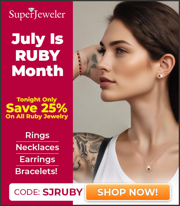 July Is Ruby Month Tonight Only Save 25% On All Ruby Jewelry Rings-Necklaces-Earrings-Bracelets! Code SJRuby