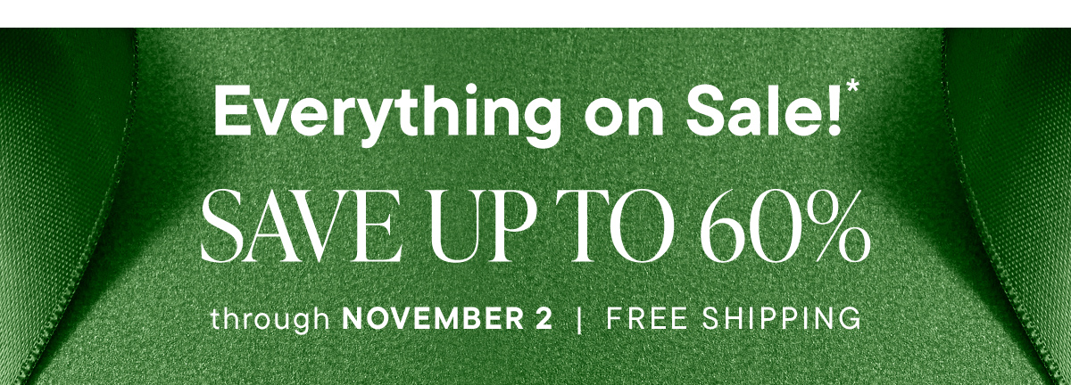 Everything on Sale!* Save up to 60%