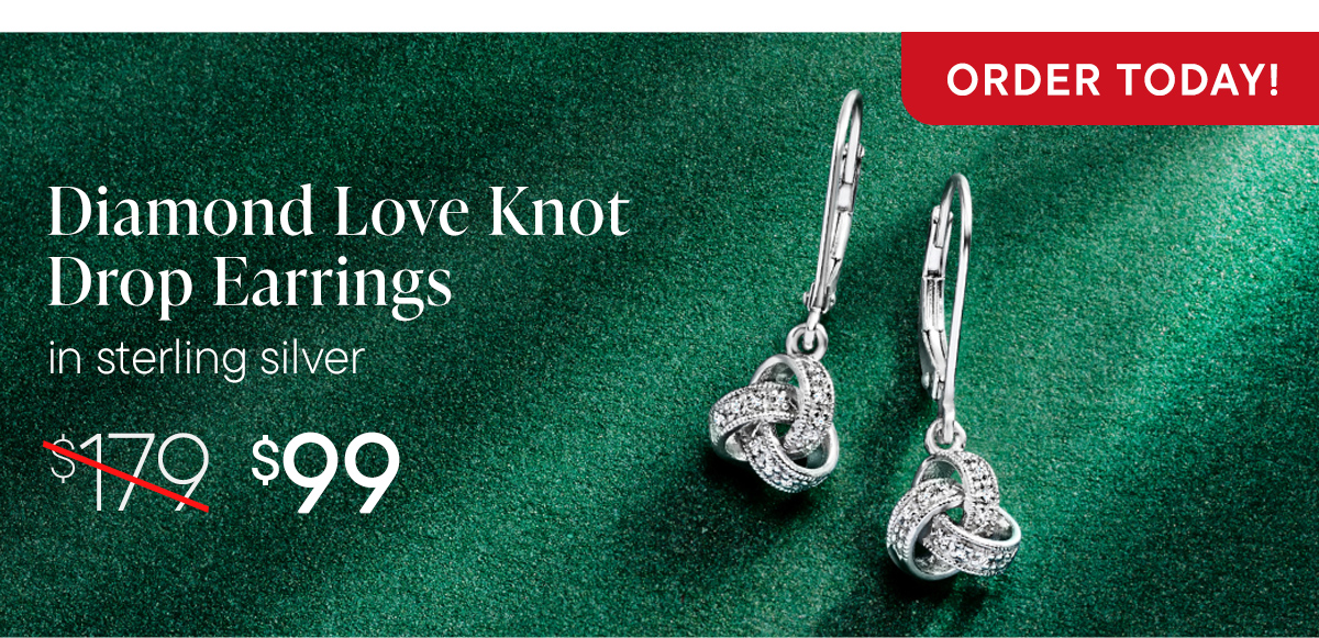 Diamond Love Knot Drop Earrings