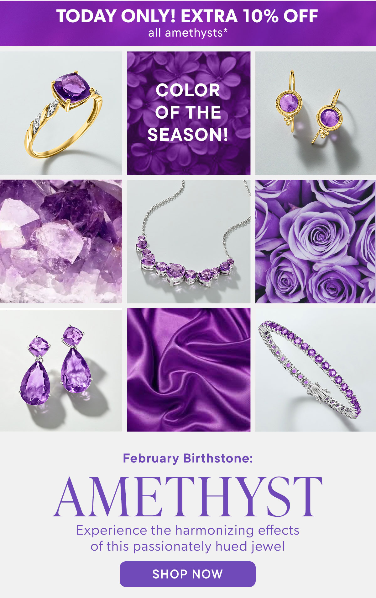 Today Only! Extra 10% Off All Amethysts*