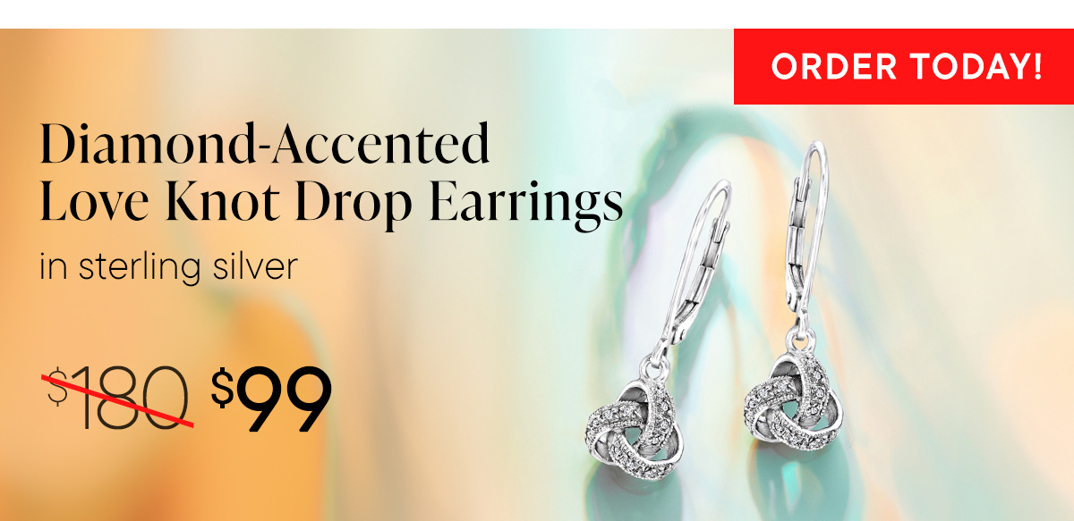 Diamond-Accented Love Knot Earrings