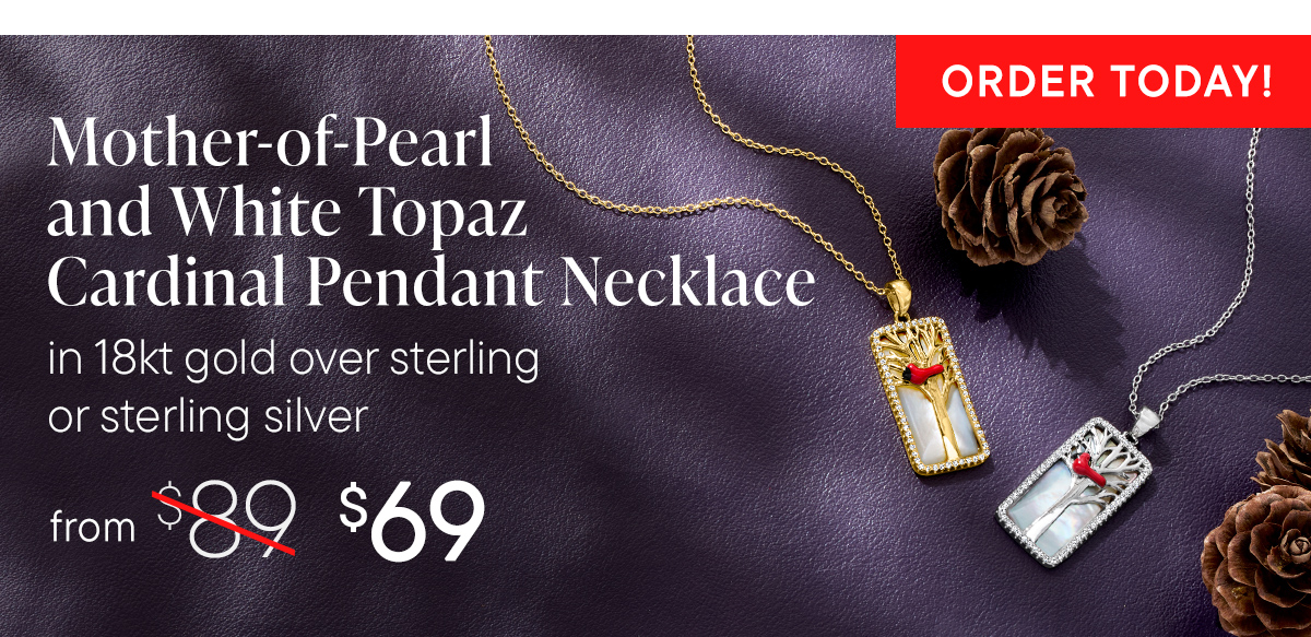 Cardinal Pendant Necklace. $69