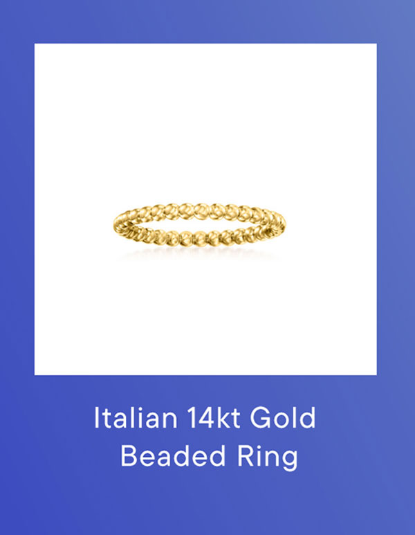 Italian 14kt Gold Beaded Ring