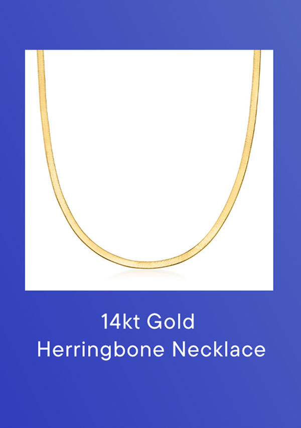 14kt Gold Herringbone Necklace