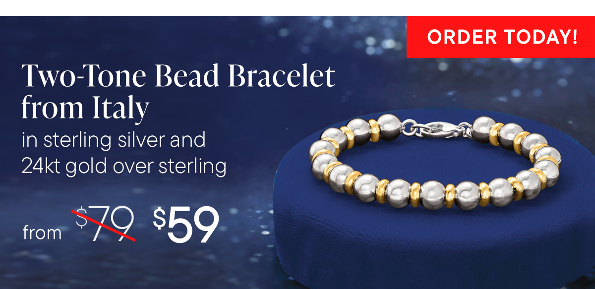 Two-Tone Bead Bracelet from Italy. $59