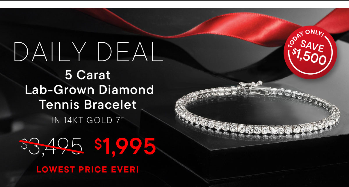 Daily Deal. 5 Carat Lab-Grown Diamond Tennis Bracelet. $1,995