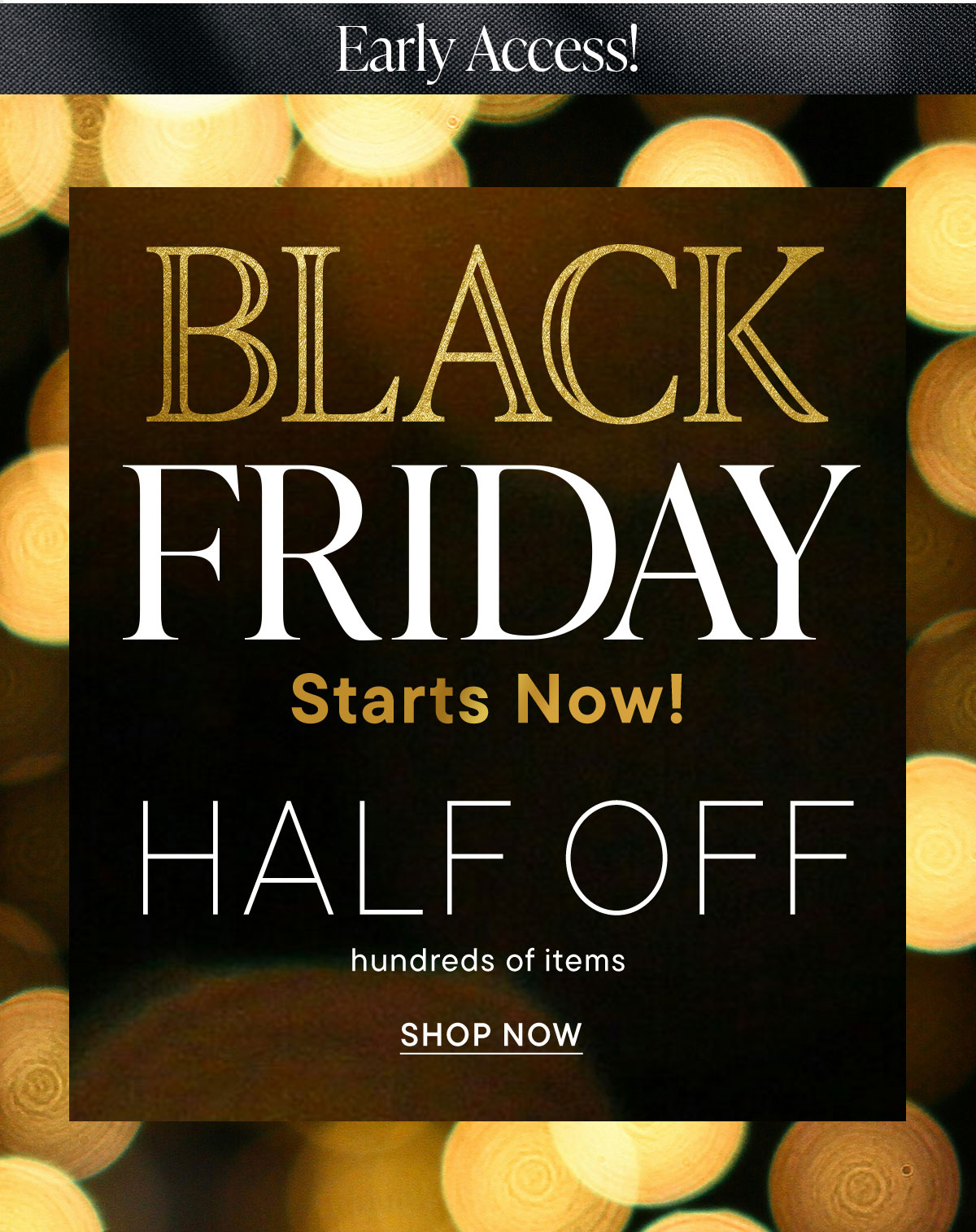 Black Friday Starts Now! Half Off Hundreds of Items