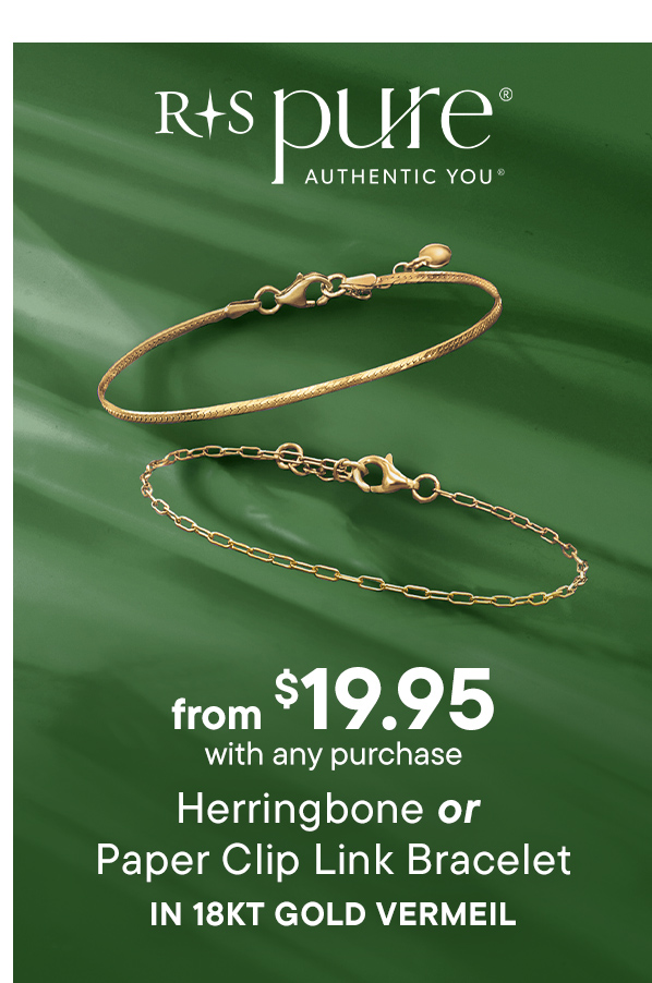 Herringbone or Paper Clip Link Bracelet in 18kt Gold Vermeil