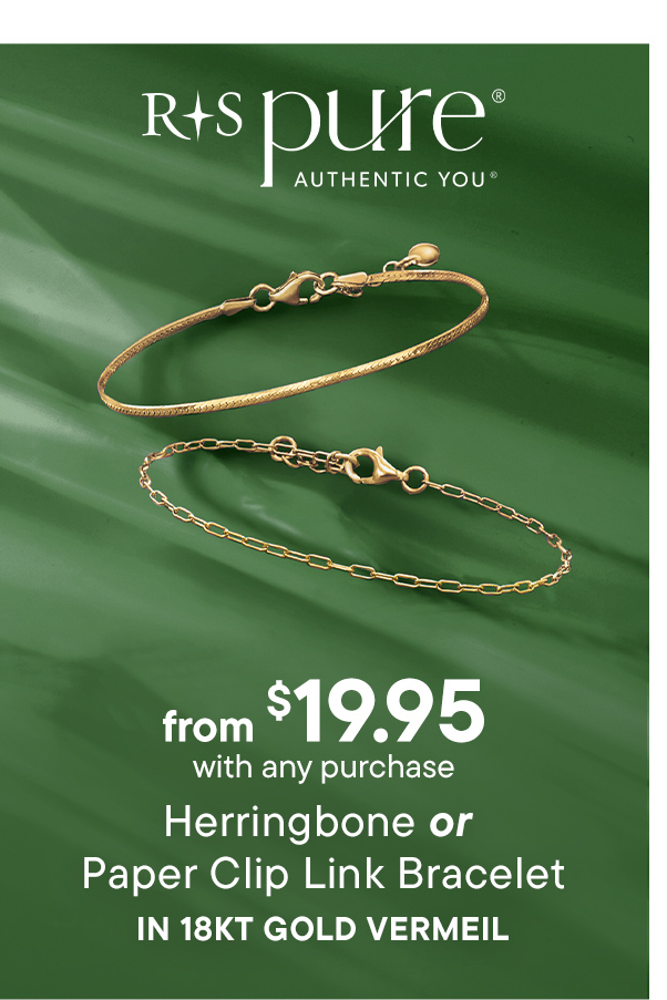 Herringbone or Paper Clip Link Bracelet in 18kt Gold Vermeil