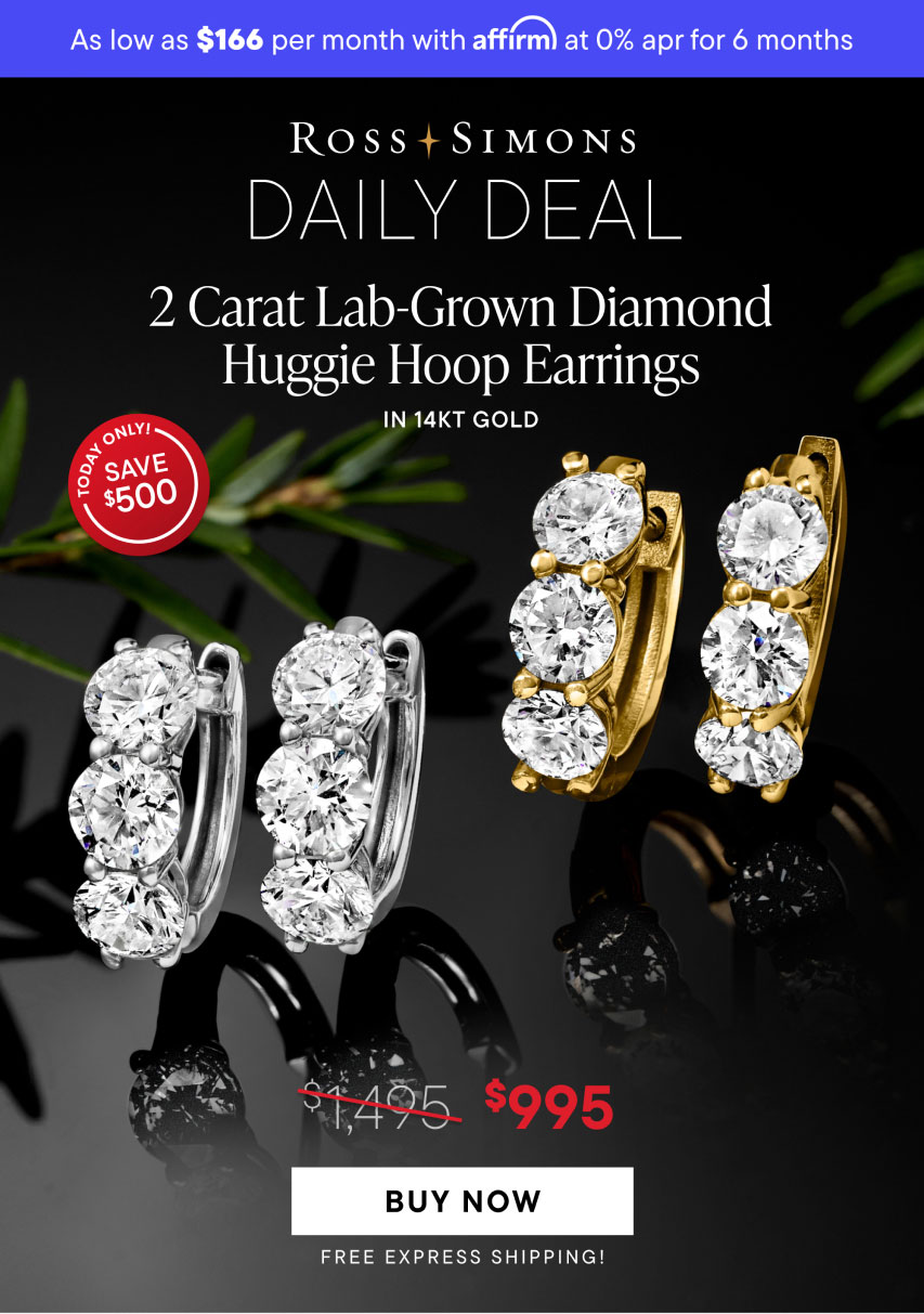 2 Carat Lab-Grown Huggie Hoop Earrings