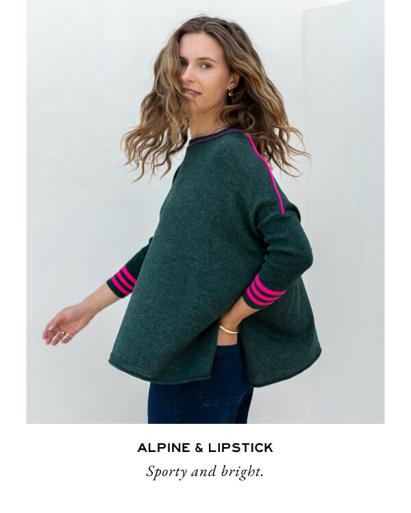 Alpine & Lipstick Sporty and bright.